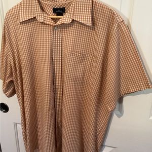 Dockers Brown Dress Shirt Classic Checkered Design